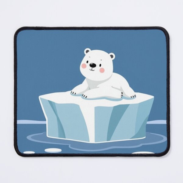 Item preview,  Cute Polar Bear Laying on Iceberg Vector Illustration designed and sold by hjian8219.