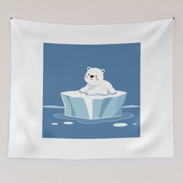 Item preview,  Cute Polar Bear Laying on Iceberg Vector Illustration designed and sold by hjian8219.