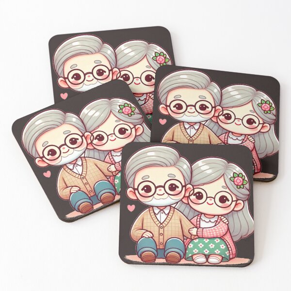 Item preview,  Sweet Elderly Couple in Cartoon Style designed and sold by Thaivi Design.