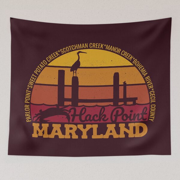 Item preview, Logotipo retro del orgullo local de la puesta del sol en Hack Point, Maryland designed and sold by CRHPOD20.