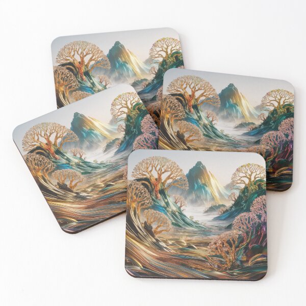 Item preview,  Golden Glass Forest on Majestic Radiant Mountains with Rainbow Refractions designed and sold by bAIryBarn.