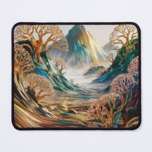Item preview,  Golden Glass Forest on Majestic Radiant Mountains with Rainbow Refractions designed and sold by bAIryBarn.