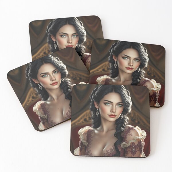 Item preview, Regal Beauty in Vintage Elegance – Portrait Art designed and sold by Ink And Inspire.