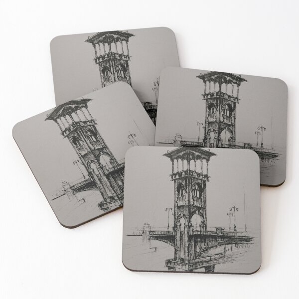 Item preview, Bridge tower stanly at city Alexandria, Drawing with ink  designed and sold by hazemomar.