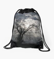 Silhouette of Winter Drawstring Bag