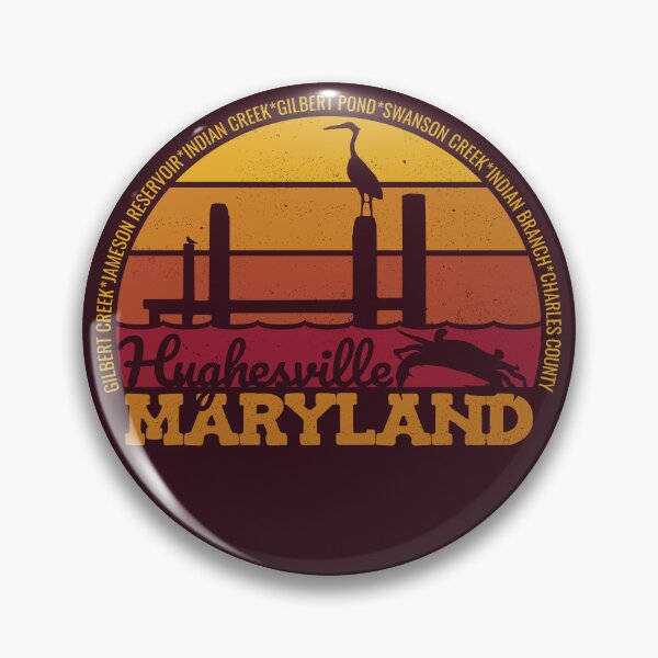 Item preview, Hughesville Maryland Sunset Retro Local Pride Logo designed and sold by CRHPOD20.