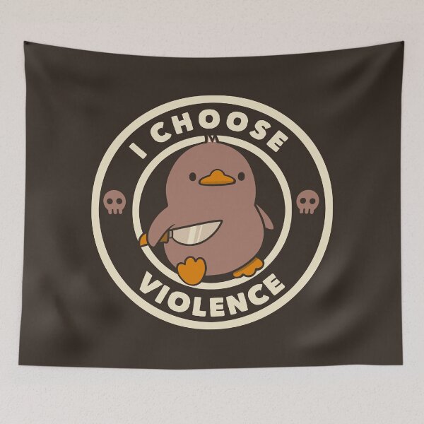 Item preview, I Choose Violence Funny Mocha Mousse by Tobe Fonseca designed and sold by Tobe Fonseca®.