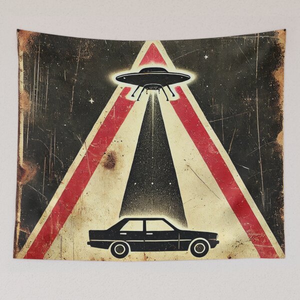Item preview,  "UFO Abduction Warning Sign" designed and sold by Wiredart.