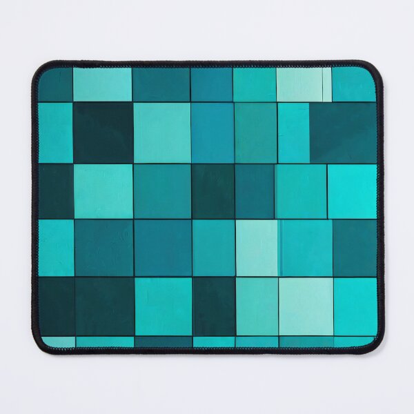 Item preview, Cyan and Blue Squares Patterns designed and sold by LKozerski.