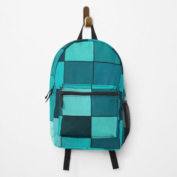 Item preview, Cyan and Blue Squares Patterns designed and sold by LKozerski.