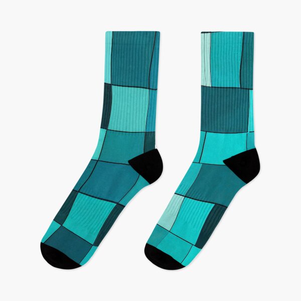 Item preview, Cyan and Blue Squares Patterns designed and sold by LKozerski.