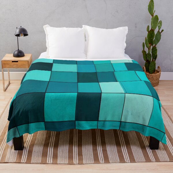 Item preview, Cyan and Blue Squares Patterns designed and sold by LKozerski.