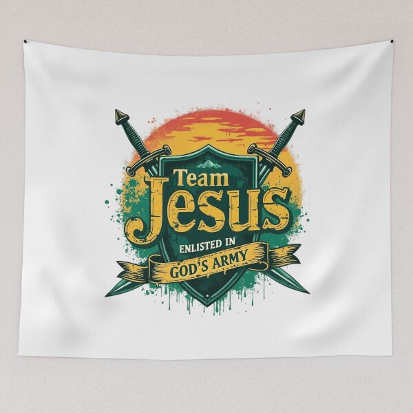 Item preview, TEAM JESUS, ENLISTED IN GOD'S ARMY designed and sold by Faithloveshop.