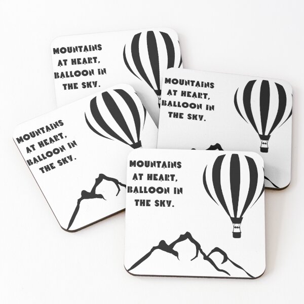 Item preview, Mountain heart balloon the sky designed and sold by RetroNibylander.