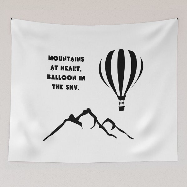 Item preview, Mountain heart balloon the sky designed and sold by RetroNibylander.