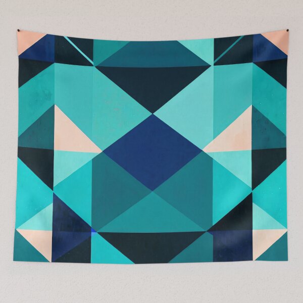 Item preview, Cyan and Blue Rhombuses Patterns designed and sold by LKozerski.