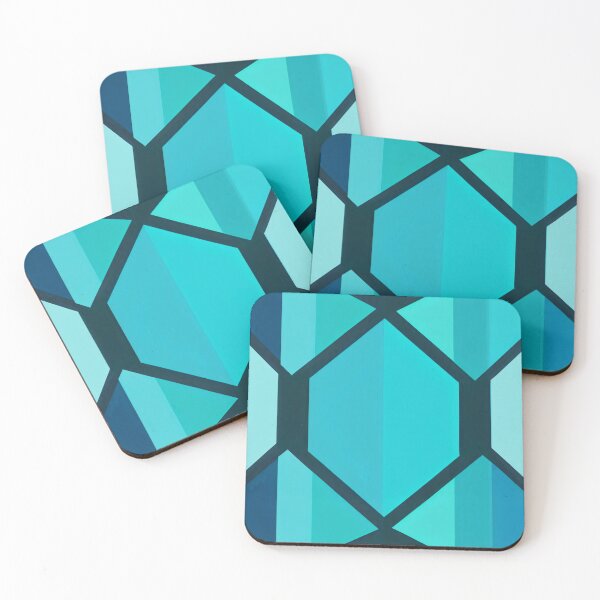 Item preview, Hexagons Cyan and Blue Patterns designed and sold by LKozerski.