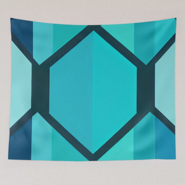 Item preview, Hexagons Cyan and Blue Patterns designed and sold by LKozerski.