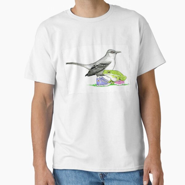 Item preview, Mockingbird and Frog in Sneakers designed and sold by JimsBirds.
