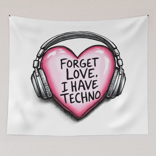 Item preview, Forget Love I Have Techno - Valentines Day Heart designed and sold by Urban-Alien.