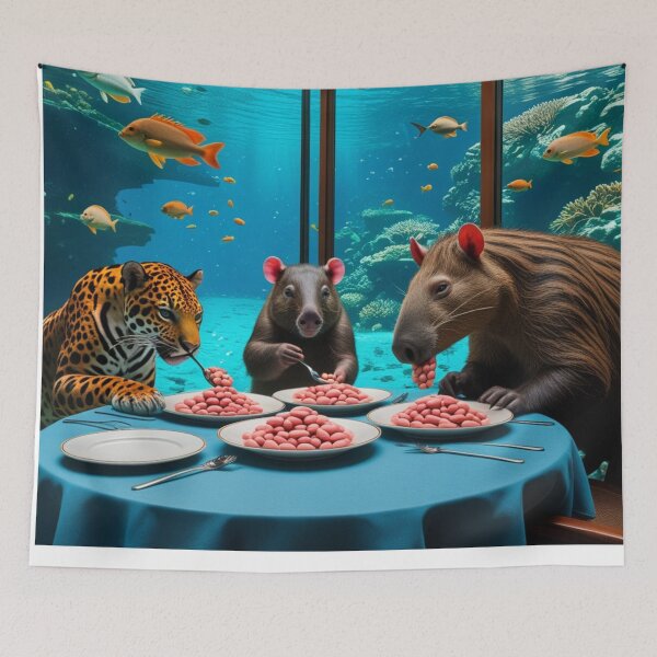 Item preview, Amazon Animals Dining In Underwater Restaurant Scene designed and sold by Dream Output .