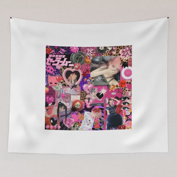 Item preview, yena y2k edgy pink-core collage designed and sold by aeiia.