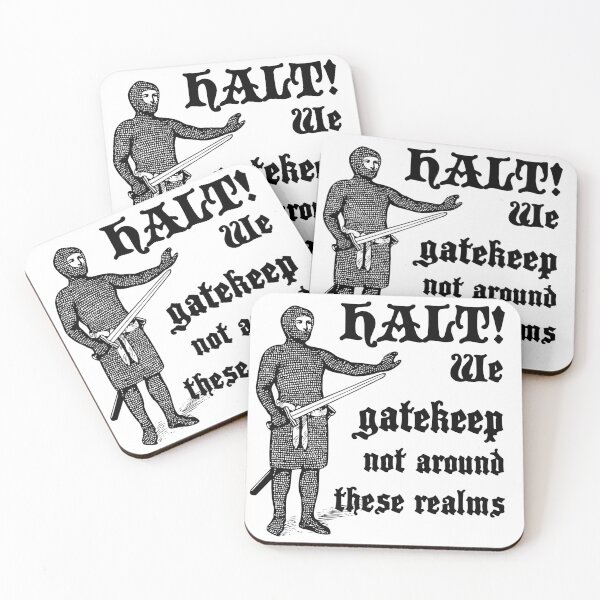 Item preview, HALT! Anti gatekeeping guard designed and sold by Goth-It-Covered.