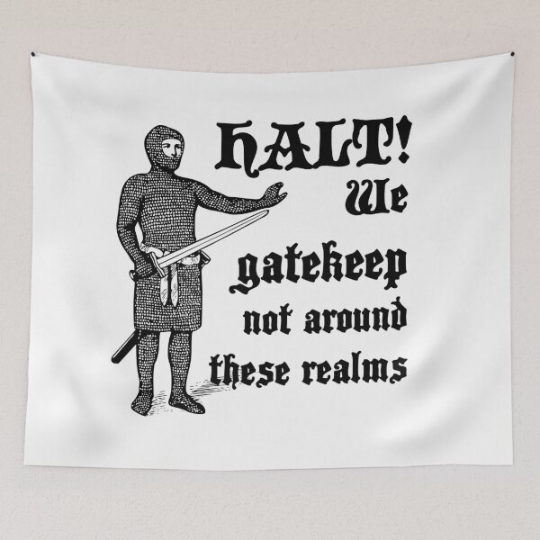 Item preview, HALT! Anti gatekeeping guard designed and sold by Goth-It-Covered.