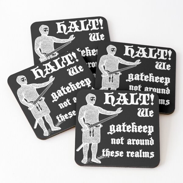 Item preview, HALT! Anti gatekeeping guard designed and sold by Goth-It-Covered.
