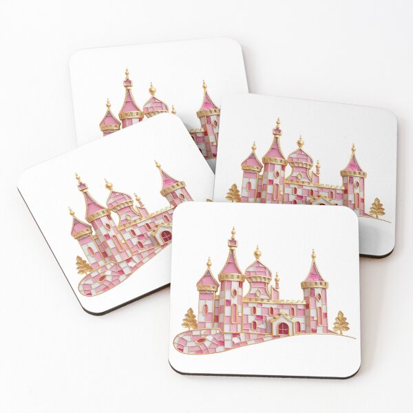 Item preview, Pink with Gold Trim Mosaic Castle designed and sold by SparkSpiral.