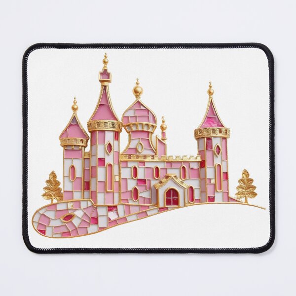 Item preview, Pink with Gold Trim Mosaic Castle designed and sold by SparkSpiral.