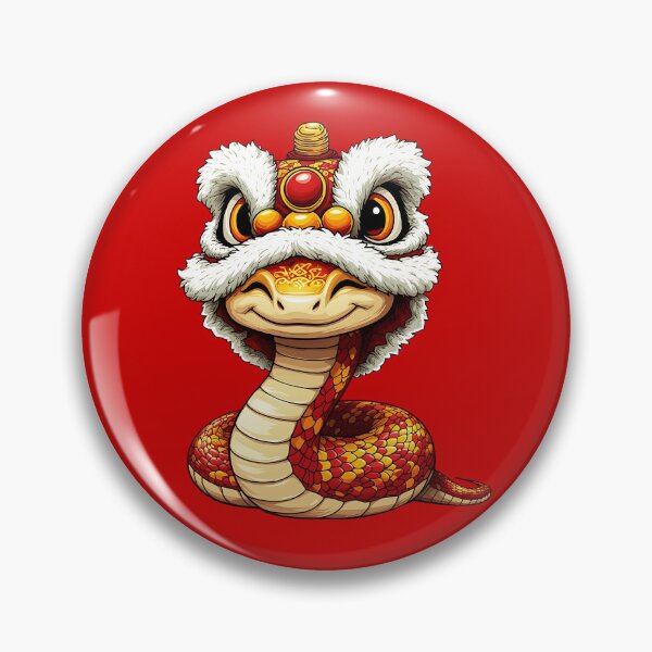Item preview, Cute Snake with Chinese Lion Dance Costume Funny Lunar New Year 2025 designed and sold by masterdeer.