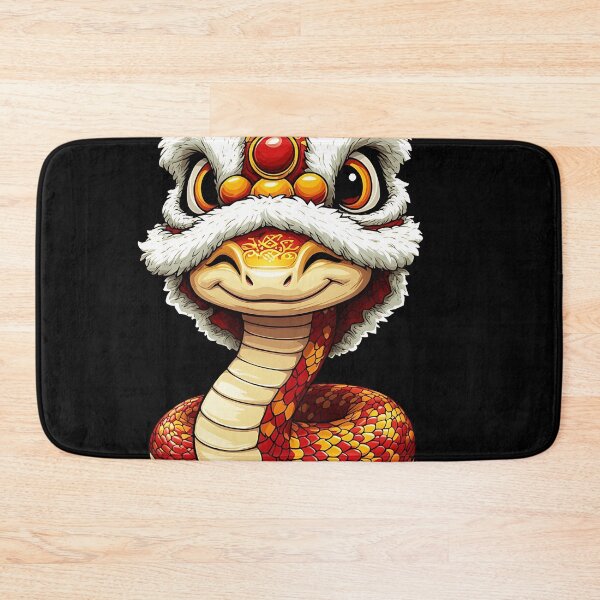 Item preview, Cute Snake with Chinese Lion Dance Costume Funny Lunar New Year 2025 designed and sold by masterdeer.