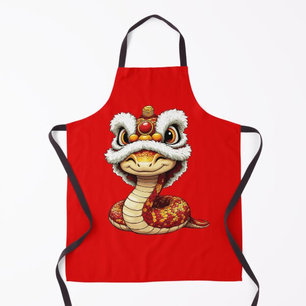 Item preview, Cute Snake with Chinese Lion Dance Costume Funny Lunar New Year 2025 designed and sold by masterdeer.