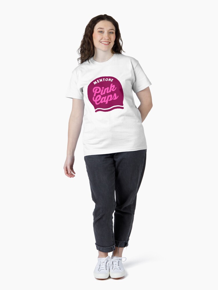 Thumbnail 4 of 7, Classic T-Shirt, Pink Caps Club Clours designed and sold by Swim4Recovery.