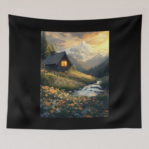 Item preview, Alpine Meadow Germany Black Forest Region Wild Flowers Snow Capped Mountains  designed and sold by scooterbaby.