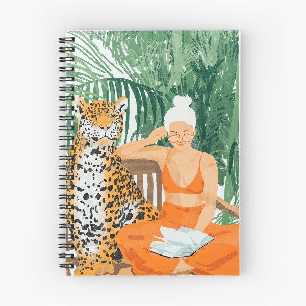 Item preview, Jungle Vacay | Modern Bohemian Blonde Woman Tropical Travel | Leopard Wildlife Forest Reader designed and sold by 83oranges.com.