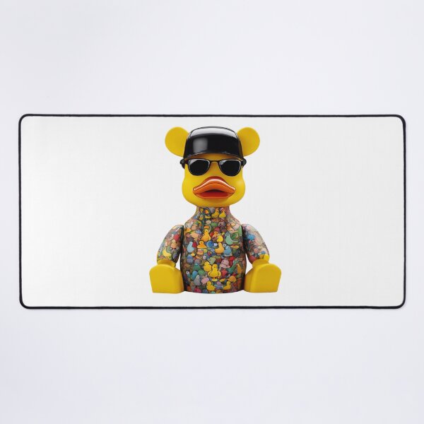 Item preview, A charmingly stylized duck figurine dressed in a vibrant magenta suit with a teal shirt, a playful bowtie, and golden accents. The toy boasts a whimsical design and colorful details. designed and sold by KanDa-Shop.