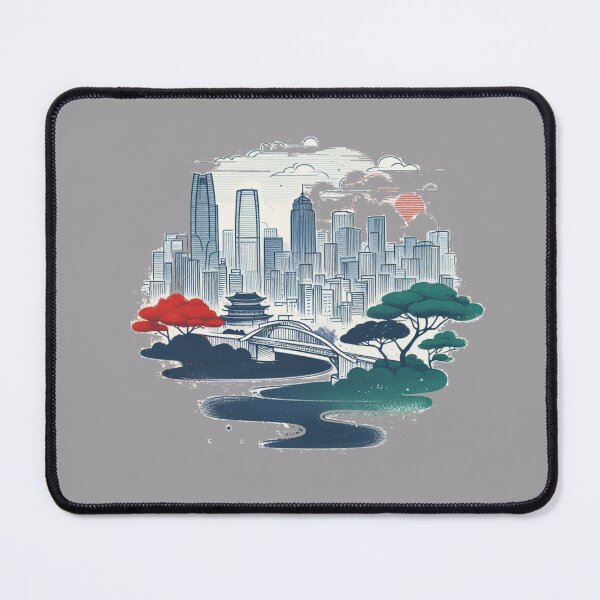 Item preview, South Korea Ilsan City Landmark Retro Minimalist Skyline Illustration, designed and sold by PaintMeWorld.