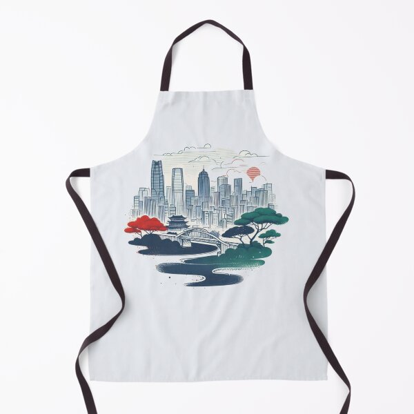 Item preview, South Korea Ilsan City Landmark Retro Minimalist Skyline Illustration,  designed and sold by PaintMeWorld.