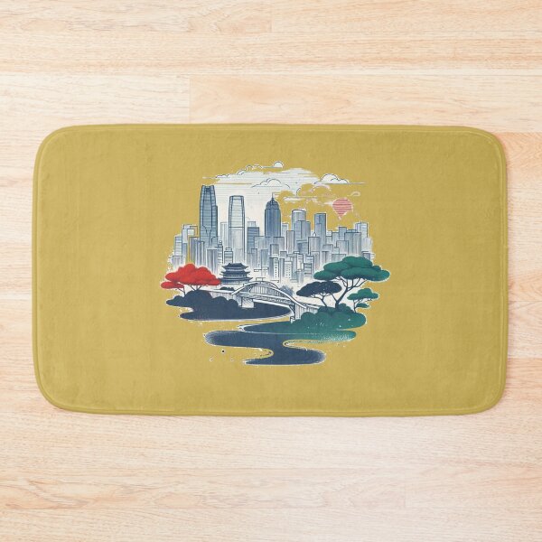 Item preview, South Korea Ilsan City Landmark Retro Minimalist Skyline Illustration,  designed and sold by PaintMeWorld.