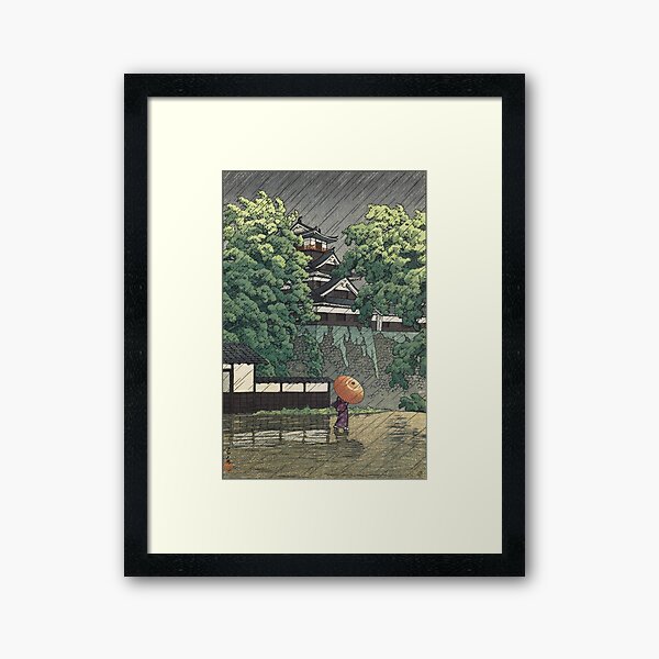 Udo Tower, Kumamoto Castle in Rain - Kawase Hasui Framed Art Print