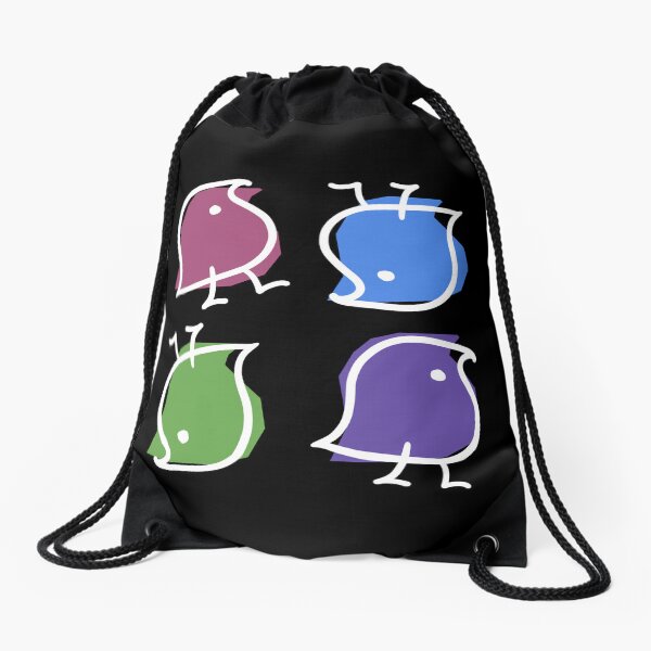 Item preview, Wug print (multicolour on black) designed and sold by Lingthusiasm.