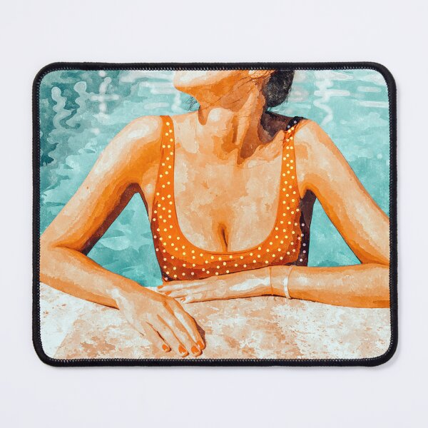Item preview, Mi Bebida Por Favor | Modern Bohemian Woman Summer Swim | Swimming Pool Watercolor Fashion Painting designed and sold by 83oranges.com.