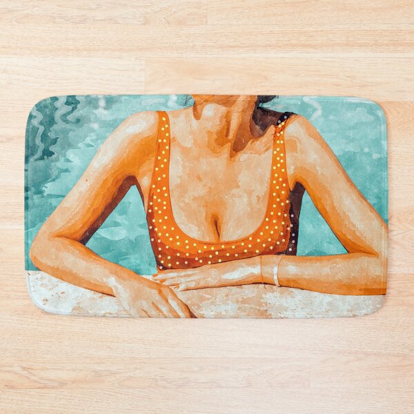 Item preview, Mi Bebida Por Favor | Modern Bohemian Woman Summer Swim | Swimming Pool Watercolor Fashion Painting designed and sold by 83oranges.com.