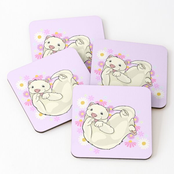 Item preview, Ferret on Flowers designed and sold by BirdseyDesigns.