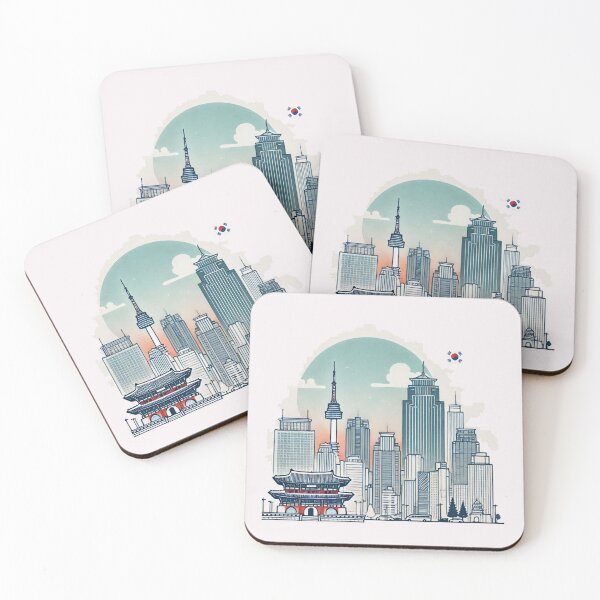 Item preview, South Korea Ilsan City Landmark Retro Minimalist Skyline Illustration, designed and sold by PaintMeWorld.