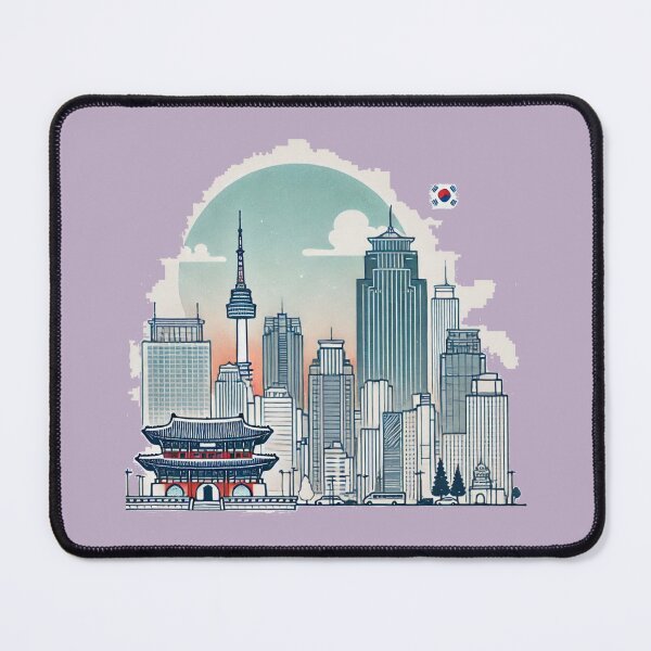 Item preview, South Korea Ilsan City Landmark Retro Minimalist Skyline Illustration, designed and sold by PaintMeWorld.