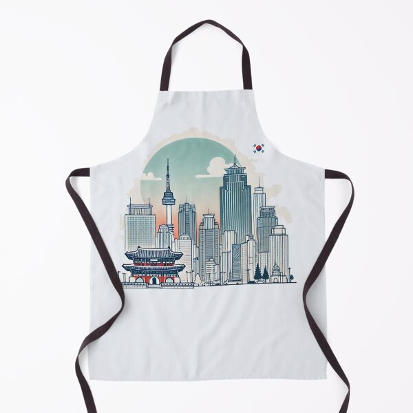 Item preview,  South Korea Ilsan City Landmark Retro Minimalist Skyline Illustration,  designed and sold by PaintMeWorld.
