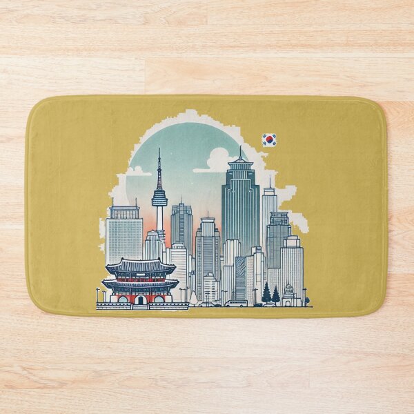 Item preview,  South Korea Ilsan City Landmark Retro Minimalist Skyline Illustration,  designed and sold by PaintMeWorld.
